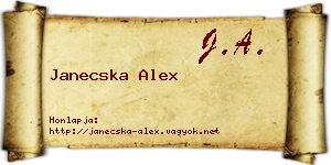 Janecska Alex névjegykártya